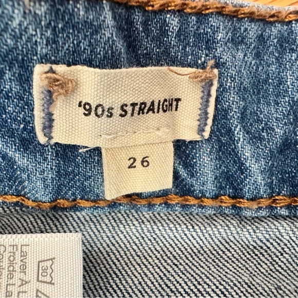 Madewell The 90s Straight Cargo Jeans Size 26 Blue High Rise Denim - Picture 6 of 12